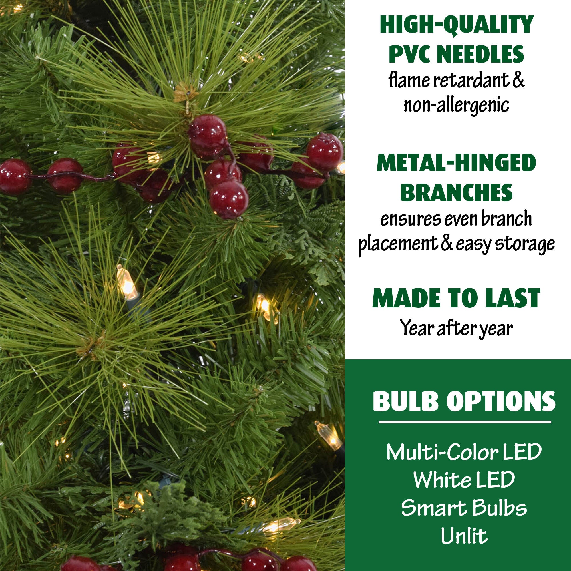 Fraser Hill Farm -  4-Ft. Newberry Pine Artificial Tree with LED String Lights