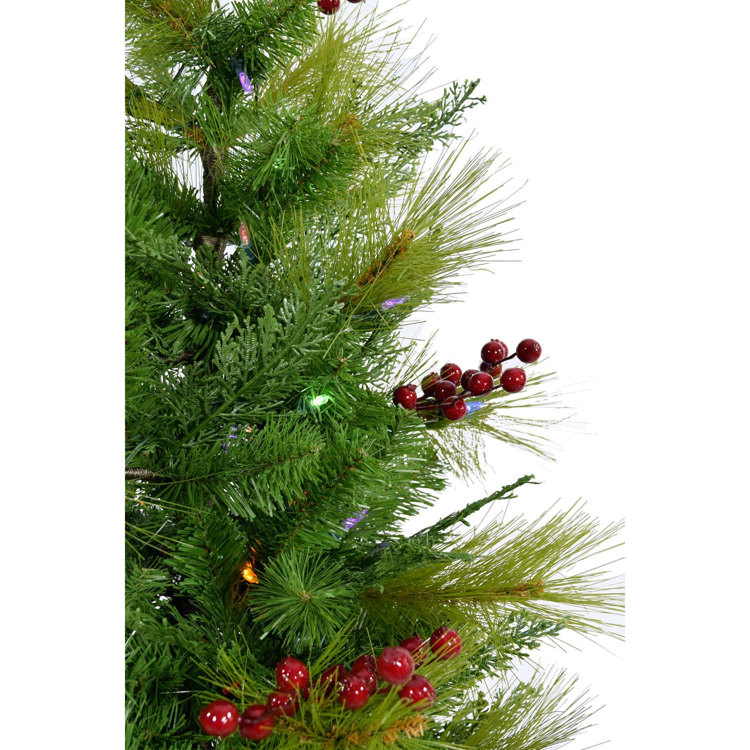 Fraser Hill Farm -  Set of Two 4-Ft. Newberry Pine Artificial Trees with Multi-Colored LED String Lights