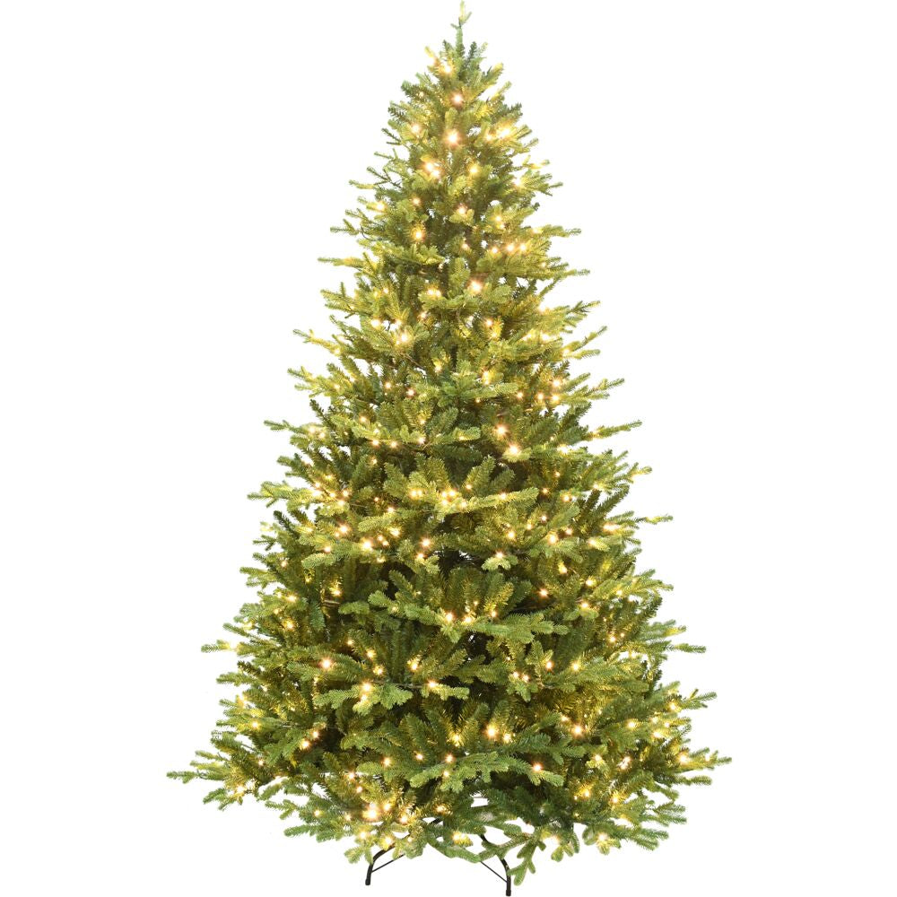 Fraser Hill Farm -  7.5-Ft. Oregon Pine Christmas Tree with Warm White LED Lighting