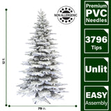 Fraser Hill Farm -  12-Ft. Flocked Pine Valley Christmas Tree