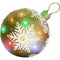 Fraser Hill Farm -  Indoor/Outdoor Oversized Christmas Decor w/ Long-Lasting LED Lights, 18-In. Jeweled Ball Ornament w/Snowflake Design in Gold