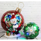 Fraser Hill Farm -  Indoor/Outdoor Oversized Christmas Decor w/ Long-Lasting LED Lights, 18-In. Jeweled Ball Ornament w/Snowflake Design in Green