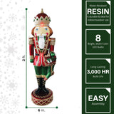 Fraser Hill Farm -  22-Inch Indoor/Outdoor Musical Christmas Nutcracker with Bright, Multi-Color LED Lights and Metallic Finish