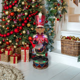 Fraser Hill Farm -  3-Ft. African American Christmas Toy Soldier Statue with Multi-Color LED Lights