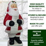 Fraser Hill Farm -  3-Ft. Traditional Santa Claus Statue Holding a Naughty & Nice List, Resin Indoor or Outdoor Christmas Decor