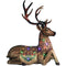 Fraser Hill Farm -  Indoor/Outdoor Oversized Christmas Decor with Long-Lasting LED Lights, 4-Ft. Tall Sitting Reindeer with Metallic Finish