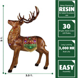 Fraser Hill Farm -  Indoor/Outdoor Oversized Christmas Decor with Long-Lasting LED Lights, 5-Ft. Tall Standing Reindeer with Metallic Finish