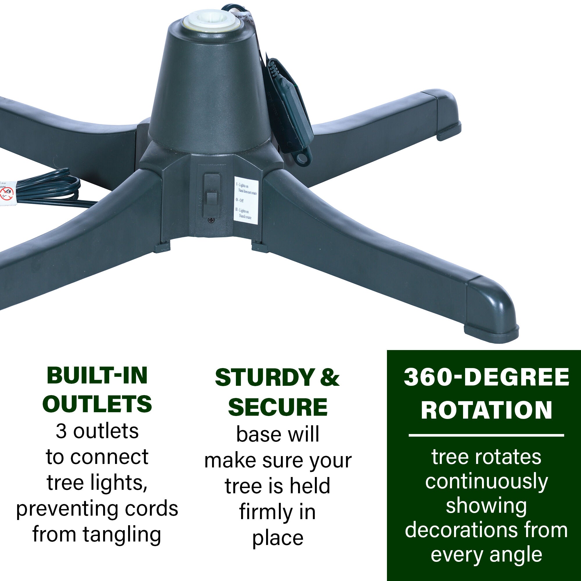 Fraser Hill Farm -  26-In. 360-Degree Rotating Tree Stand for Up to 7.5' Artificial Christmas Trees