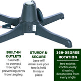 Fraser Hill Farm -  26-In. 360-Degree Rotating Tree Stand for Up to 7.5' Artificial Christmas Trees