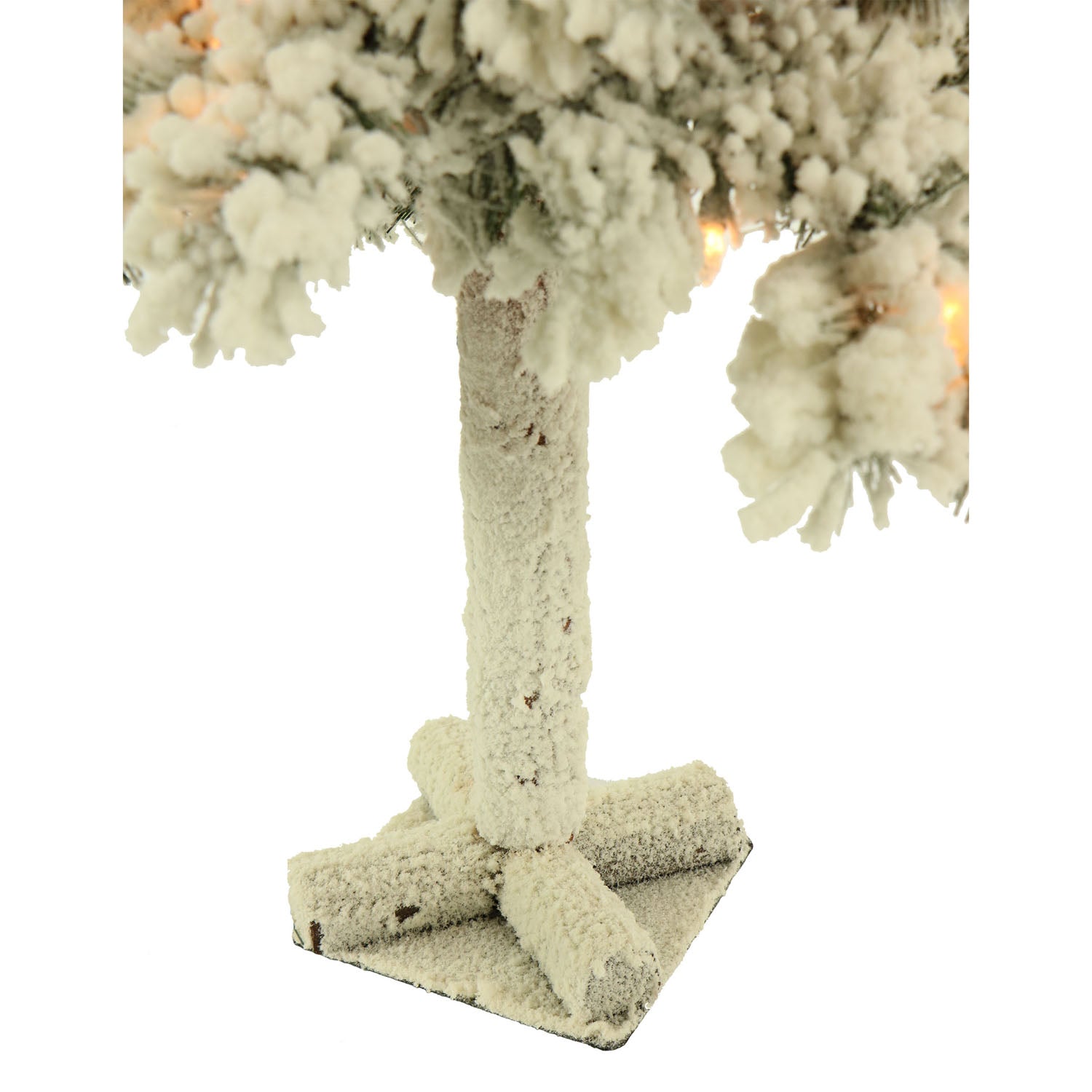 Fraser Hill Farm -  Set of 3 Snowy Alpine Trees with Clear Lights (2-Ft., 3-Ft., & 4-Ft.)