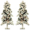 Fraser Hill Farm -  Set of Two 2-Ft. Snowy Alpine Trees with Clear Lights