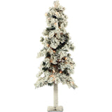 Fraser Hill Farm -  4-Ft. Snowy Alpine Tree with Clear Lights