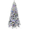 Fraser Hill Farm -  6.5-Ft. Flocked Silverton Fir Christmas Tree with Multi-Color LED String Lighting