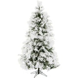 Fraser Hill Farm -  12-Ft. Flocked Snowy Pine Christmas Tree with Smart String Lighting