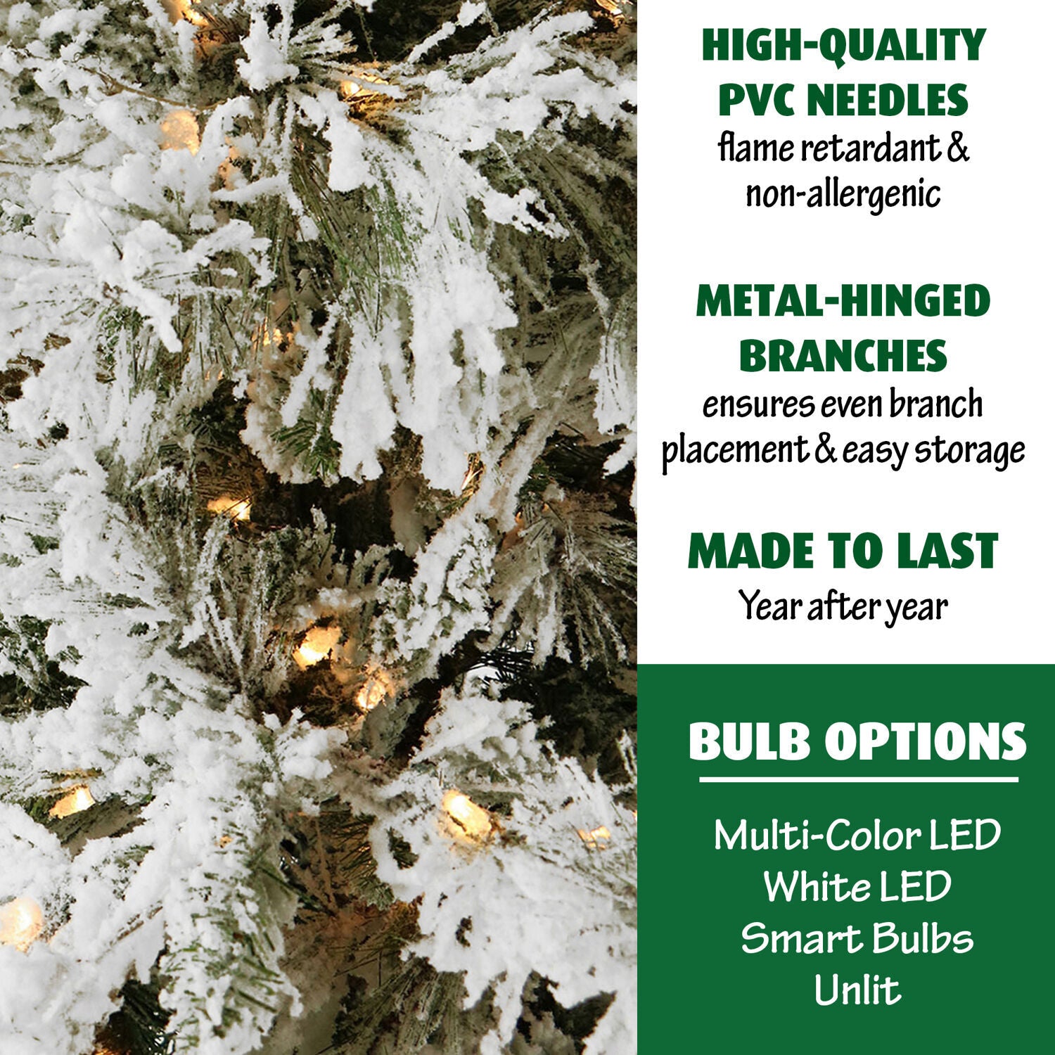 Fraser Hill Farm -  4-Ft.Snowy Pine Flocked Slim Christmas Tree with Warm White LED Lights
