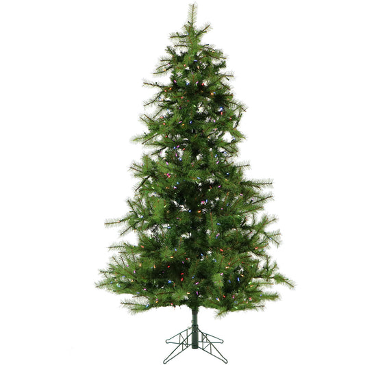 Fraser Hill Farm -  7-Ft. Southern Peace Pine Christmas Tree with Multi-Color LED String Lighting