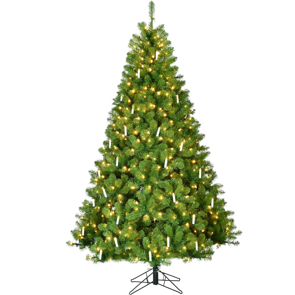 Fraser Hill Farm -  7.5-Ft. Vintage Christmas Tree with Classic Candle and Warm White LED Lights