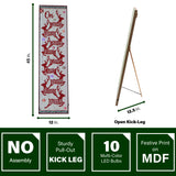 Fraser Hill Farm -  45-In. ON DASHER Santa's Reindeer Porch Leaner Sign with Battery-Operated LED Lights, Festive Christmas Decoration