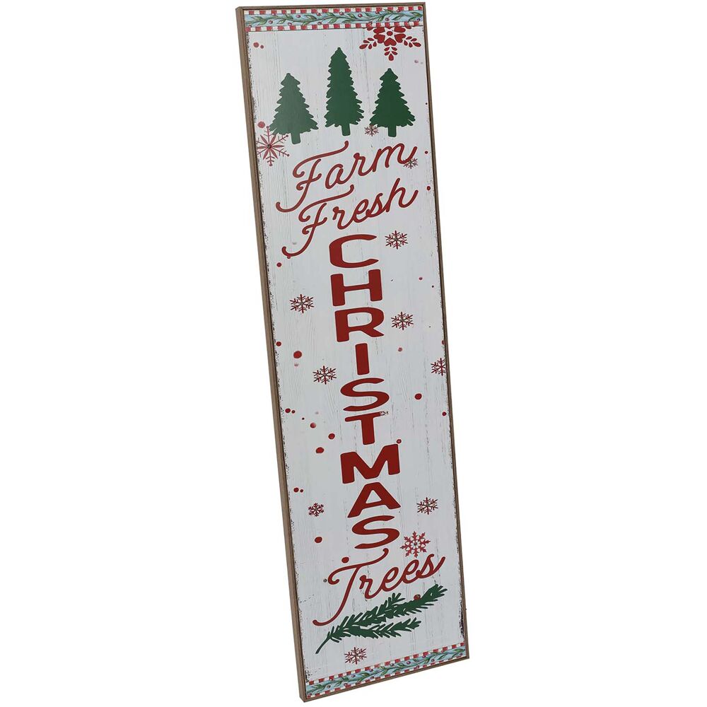 Fraser Hill Farm -  45-In. FARM FRESH CHRISTMAS TREES Porch Leaner Sign with Battery-Operated LED Lights, Festive Christmas Decoration
