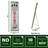 Fraser Hill Farm -  45-In. FARM FRESH CHRISTMAS TREES Porch Leaner Sign with Battery-Operated LED Lights, Festive Christmas Decoration