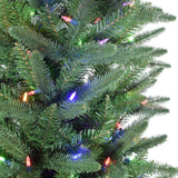 Fraser Hill Farm -  9-Ft. Winter Falls Slim-Silhouette Christmas Tree with 8-Function Multi-Color LED Lighting, Music, and EZ Connect