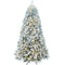 Fraser Hill Farm -  7.5-Ft. Flocked Winter Snow Pine Christmas Tree with Warm White LED Lighting