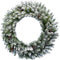 Fraser Hill Farm -  36-inch Frosted Pine Wreath Door Hanging with Pinecones, No Lights