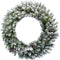 Fraser Hill Farm -  48-inch Frosted Pine Wreath Door Hanging with Pinecones, No Lights