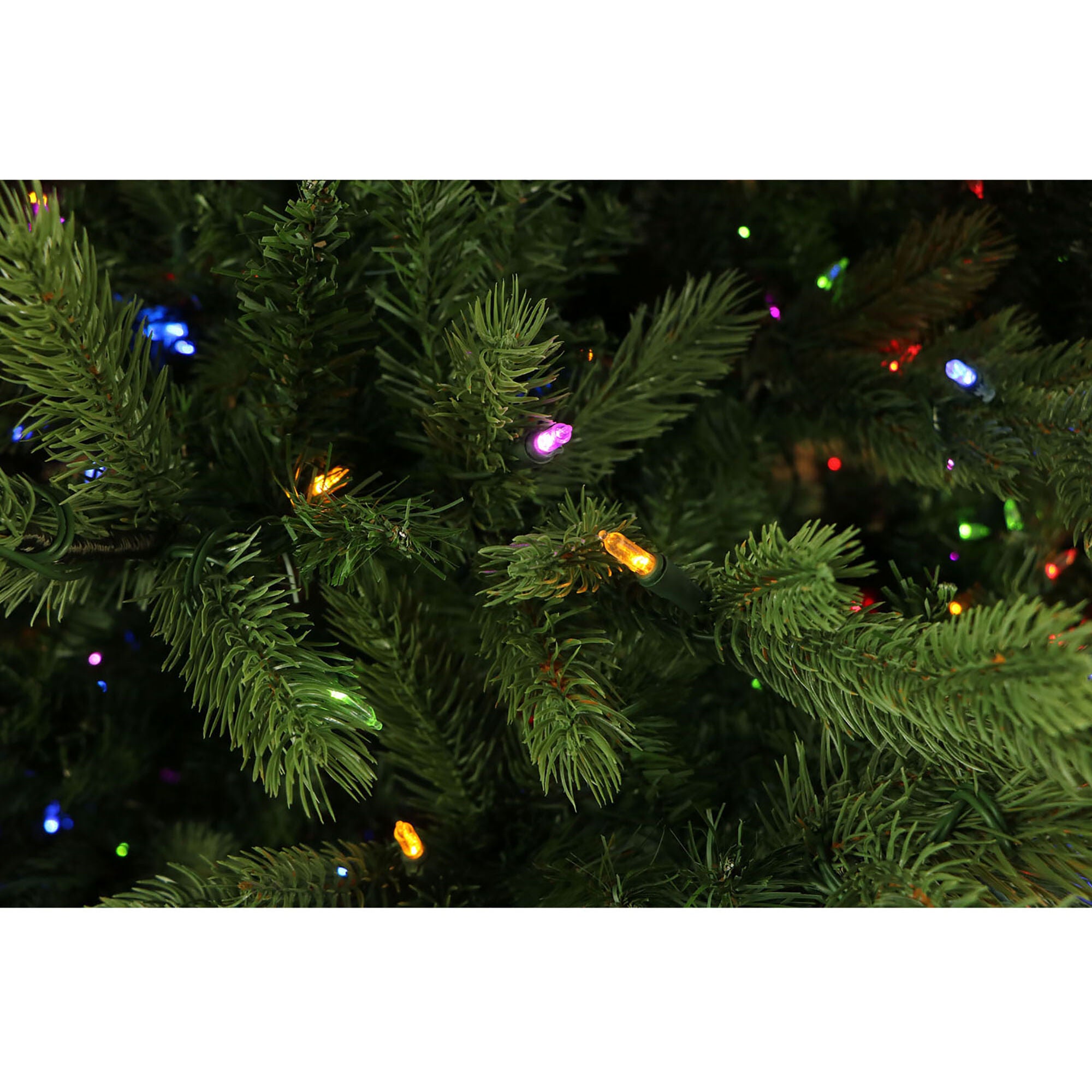 Fraser Hill Farm -  7.5-Ft. Woodside Pine Christmas Tree with Multi-Color LED Lighting, EZ Connect, and Remote Control