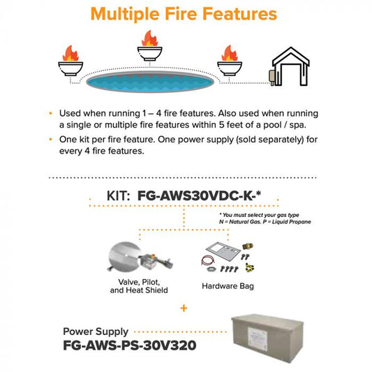 Firegear - Multiple Fire Feature All Weather Ignition System, Propane - FG-AWS30VDC-K-P