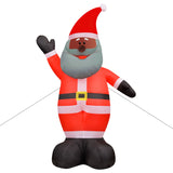 Fraser Hill Farm -  12-Ft. Tall African American Santa Claus, Outdoor Blow-Up Christmas Inflatable with Lights and Storage Bag