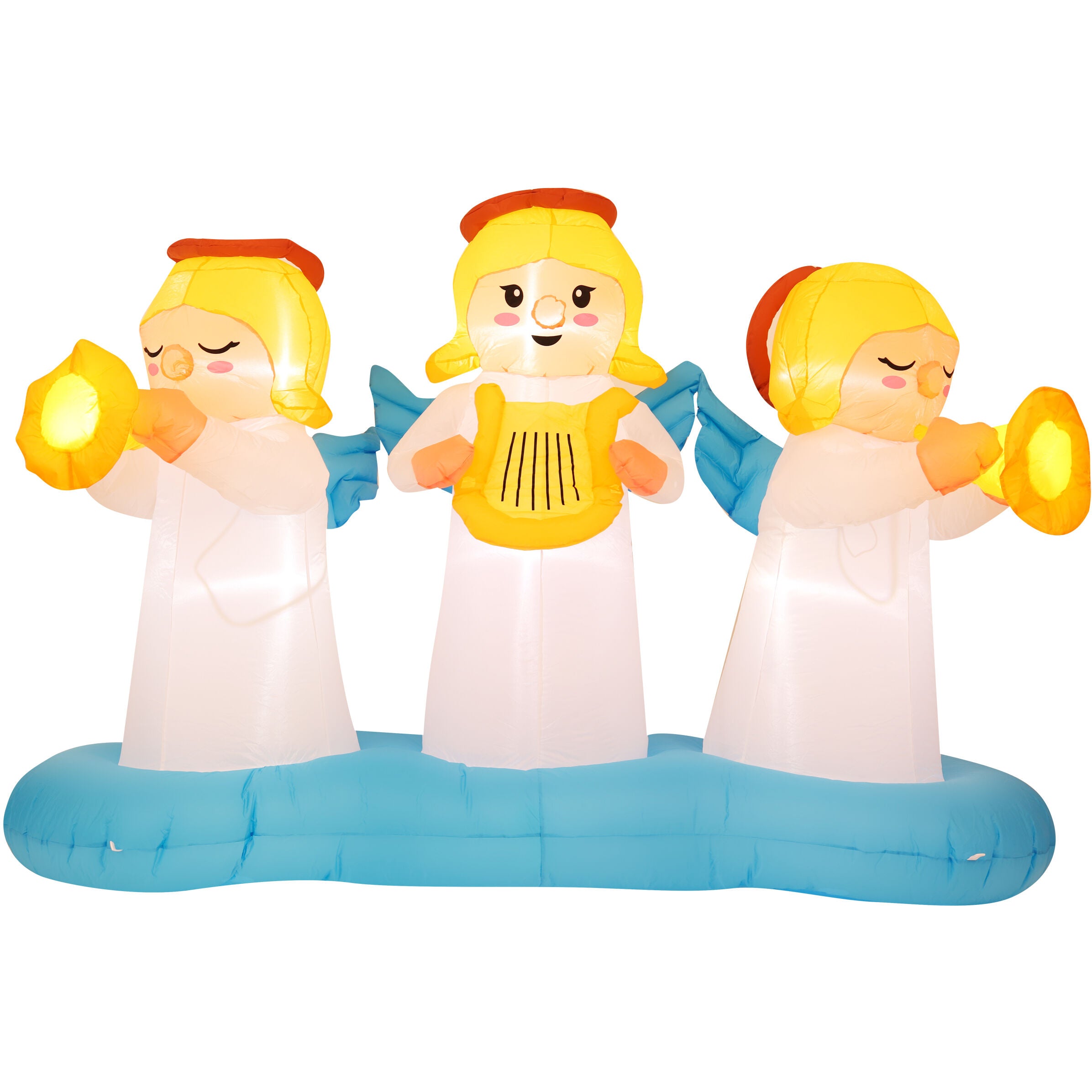 Fraser Hill Farm -  8-Ft. Pre-Lit Inflatable Angel Trio