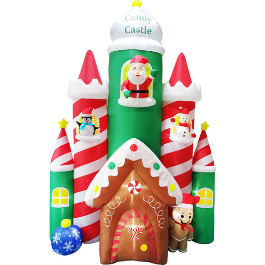 Fraser Hill Farm - 10-Ft. Tall Prelit Candy Castle Inflatable