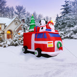 Fraser Hill Farm -  7-Ft. Pre-Lit Inflatable Santa in Fire Truck