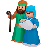 Fraser Hill Farm -  6-Ft. Pre-Lit Holy Family - Baby Jesus, Mary, and Joseph, Outdoor Blow-Up Christmas Inflatable with Lights and Storage Bag