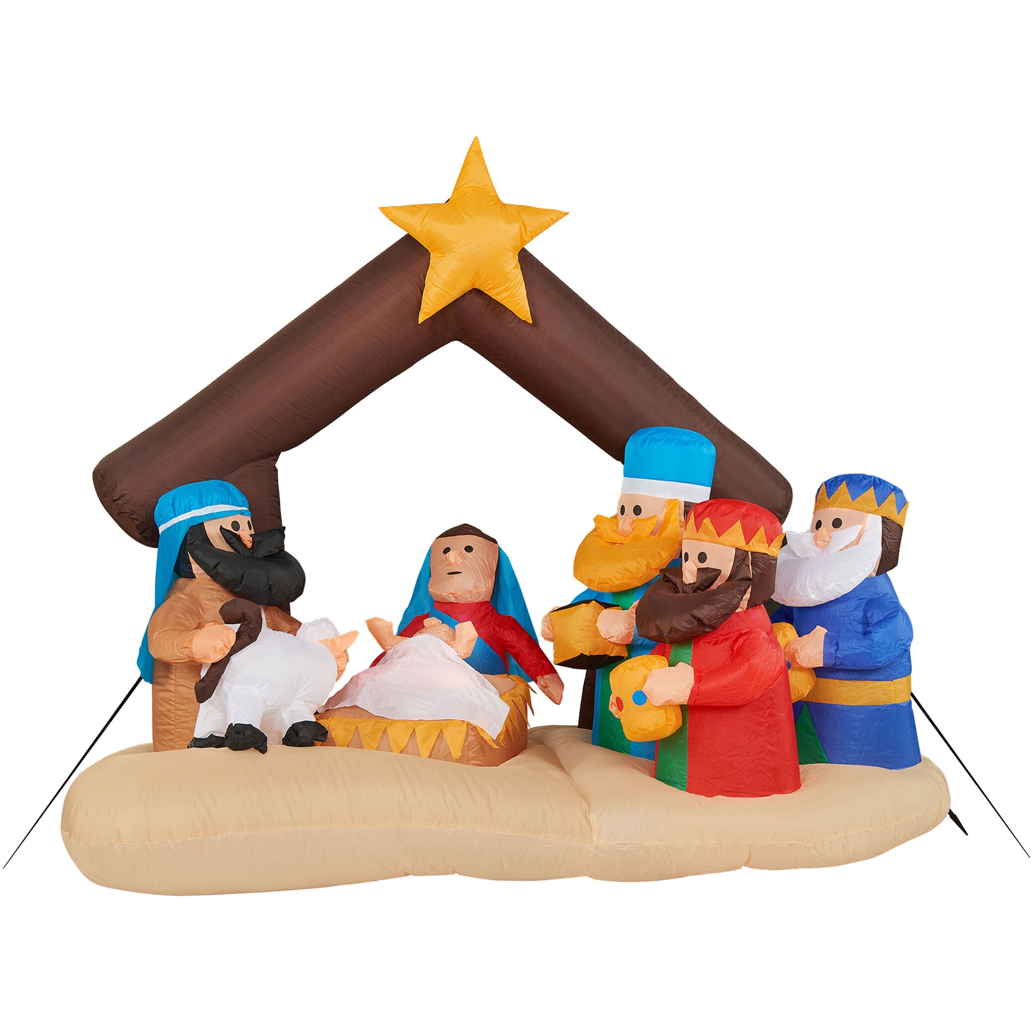 Fraser Hill Farm -  6.5-Ft. Wide Nativity Scene, Blow Up Inflatable with Lights and Storage Bag
