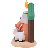 Fraser Hill Farm -  7-Ft. Wide Nativity with Mary, Joseph, Baby Jesus, and Animals, Blow-Up Christmas Inflatable w/ Lights and Storage Bag