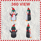 Fraser Hill Farm -  10-Ft. Tall Penguin with Candy Cane, Outdoor Blow-Up Christmas Inflatable with RGB Lights and Storage Bag