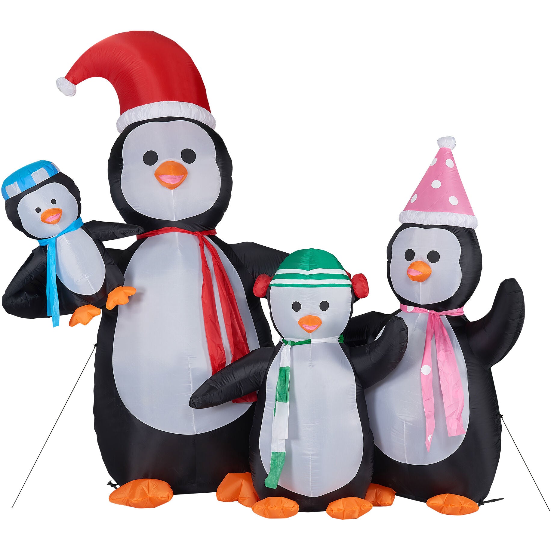 Fraser Hill Farm -  10-Ft. Tall Penguin Family, Outdoor Blow-Up Christmas Inflatable with Lights and Storage Bag