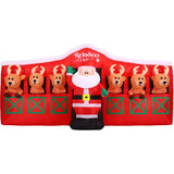 Fraser Hill Farm -  4-Ft. Tall Pre-Lit Inflatable Santa in Reindeer Stable