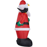 Fraser Hill Farm -  8-Ft. Tall Americana Santa, Bald Eagle, and American Flag, Outdoor Blow-Up Christmas Inflatable with Lights and Storage Bag