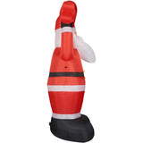 Fraser Hill Farm -  10-Ft. Tall Santa Holding HO HO HO Sign, Outdoor Blow-Up Christmas Inflatable with Lights and Storage Bag