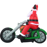 Fraser Hill Farm - 6-Ft. Wide Prelit Motorcycle Santa Inflatable