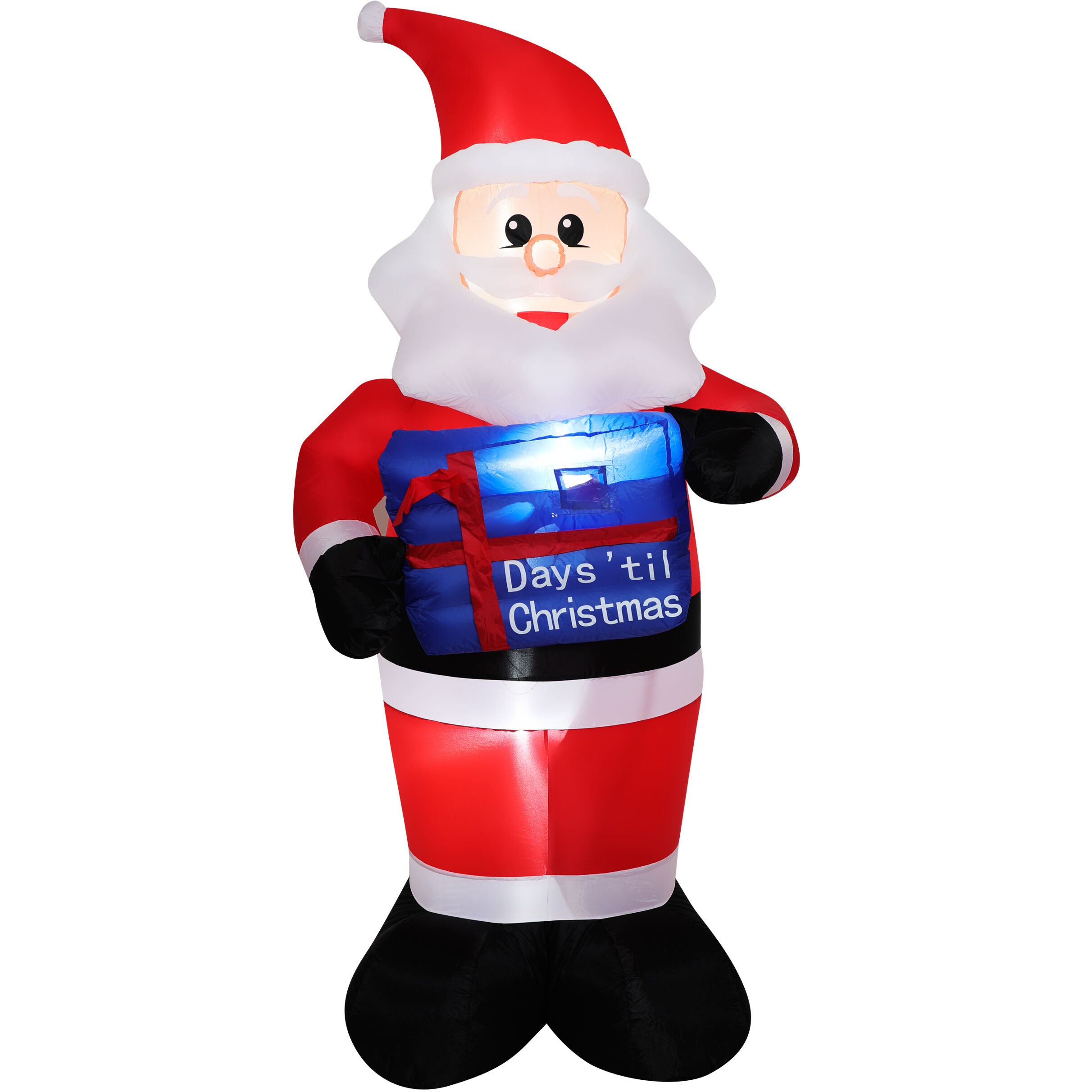 Fraser Hill Farm -  7-Ft. Pre-Lit Inflatable Santa Countdown