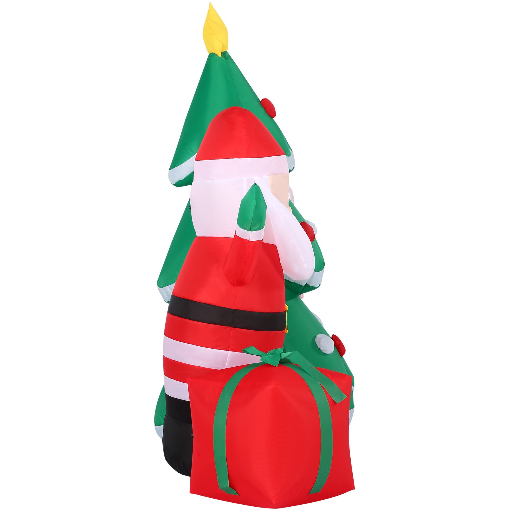 Fraser Hill Farm - 7.5-Ft. Wide Prelit Santa and Mrs. Claus by Christmas Tree Inflatable