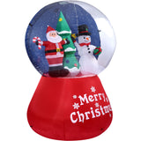 Fraser Hill Farm - 6-Ft. Tall Prelit Santa and Snowman Snow Globe Inflatable