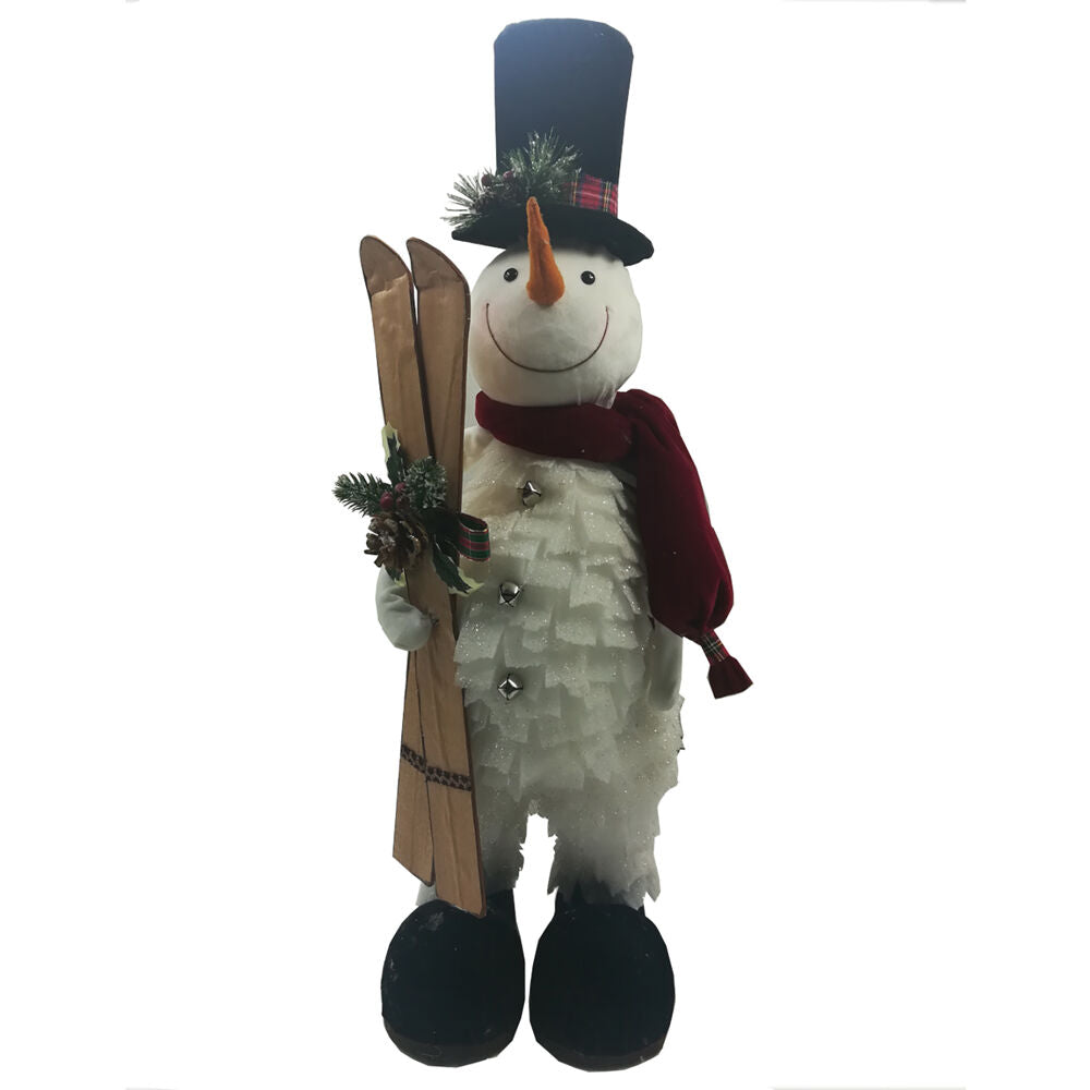 Fraser Hill Farm -  30-In. Snowman with Skis, Festive Indoor Christmas Decoration