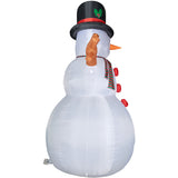 Fraser Hill Farm -  20-Ft. Tall Jolly Snowman with RGB Lights and Storage Bag, Outdoor Blow-Up Christmas Inflatable