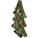 Fraser Hill Farm -  20-In. Tall Tree-Shaped Metal Frame with Pinecones and Berries, Festive Indoor Christmas Decoration