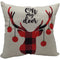 Fraser Hill Farm -  15.5-In. Oh My Deer Accent Pillow, Indoor Christmas Decoration, Buffalo Plaid Reindeer